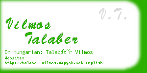 vilmos talaber business card